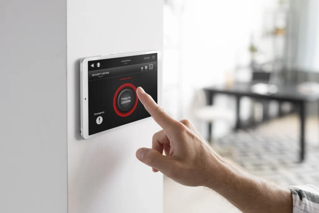 Control screen interface for smart security alarm systems in Kerala