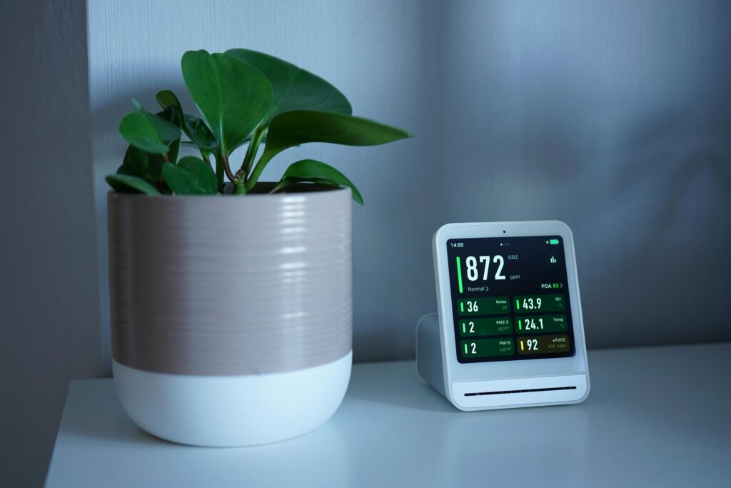 Display screen showing environmental details in smart security alarm systems in Kerala